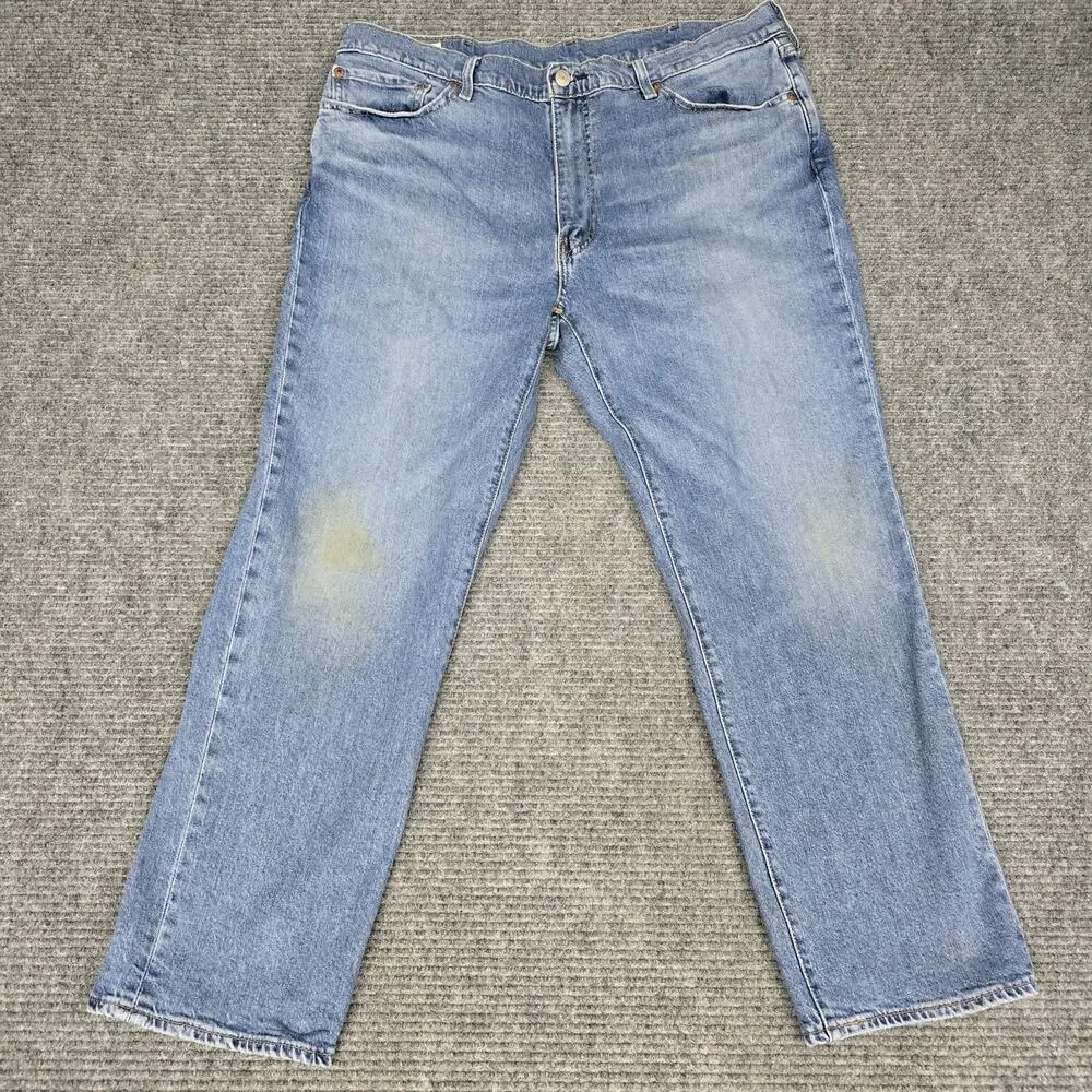 Levis 511 Premium Jeans Mens 38x30 Blue Slim Fit Stretch Denim Stained